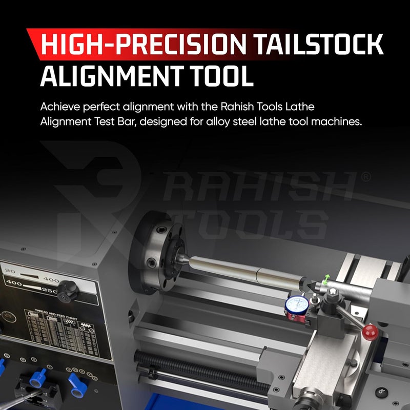 RAHISH TOOLS 2MT Parallel Lathe Alignment Test Bar with High Precision Bar Alloy Steel EN31 Mandrel - Tailstock Re-Alignment Tool with 1 Micron Accuracy & Morse Taper with Max Run-Out of 0.0001" - Image 4